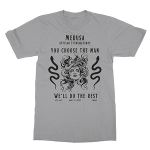 Medusa Shirt Fairy Grunge Light Academia Clothing Greek Mythology Shirt Dark Academia Shirt Gorgon Crewneck Ancient Greek Medusa Top Bookish Light Grey