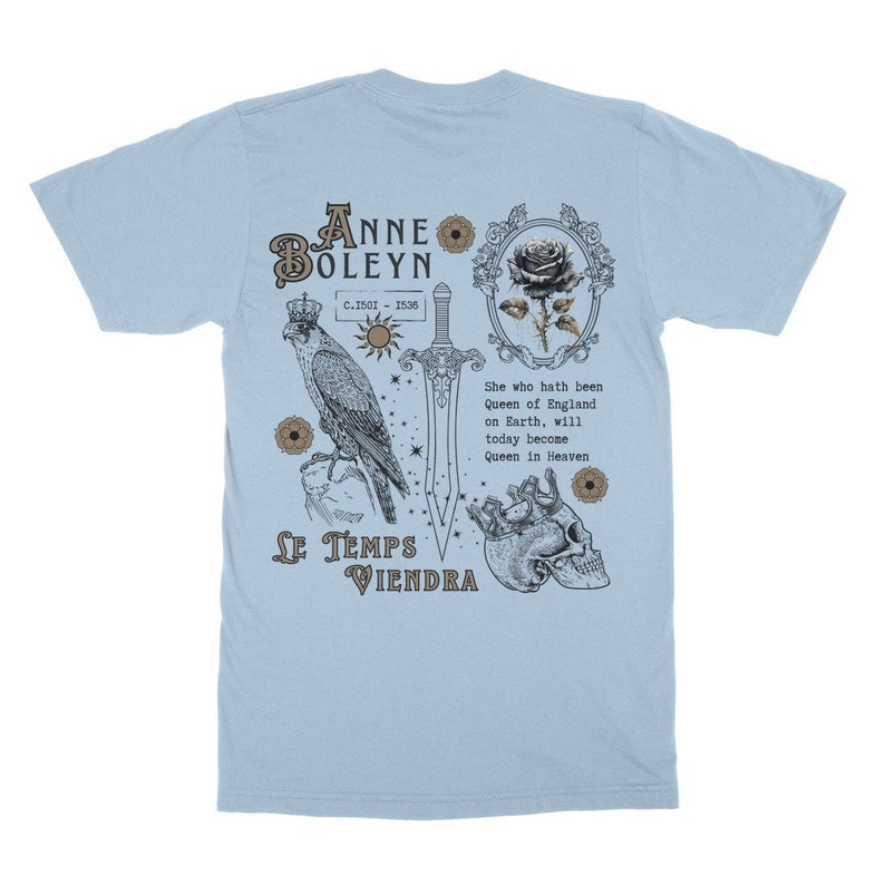 Ana Bolena Camiseta Tudor Camisetas Hada Grunge Camisa Realeza Core Camiseta Plus Tamaño Goth Dark Academia Ropa Bookish Light Academia Ropa Light Blue