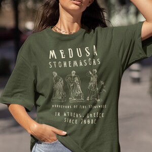 Medusa Shirt Greek Mythology Medusa TShirt Fairycore Fairy Grunge Greek Goddess Light Academia Witchy Clothing Ancient Greece Bookish image 2