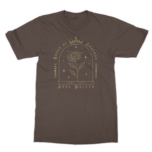 Koszula Anne Boleyn Dark Academia Clothing Koszulka nauczycielska z czasów Tudorów Królowa Anglii Koszulka Royaltycore Top Henry VIII Okrągły dekolt Duży rozmiar Dark Chocolate