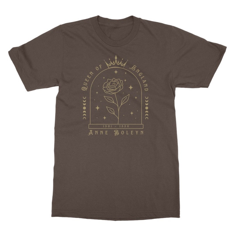 Koszula Anne Boleyn Dark Academia Clothing Koszulka nauczycielska z czasów Tudorów Królowa Anglii Koszulka Royaltycore Top Henry VIII Okrągły dekolt Duży rozmiar Dark Chocolate