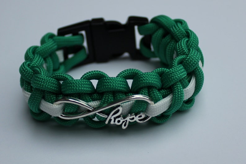 Cerebral Palsy Awareness Bracelet Green and White Paracord ...
