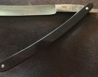 Vintage 3/8 straight razor C.W. ENGELS Solingen-Foche #7 Gallalith 1930s