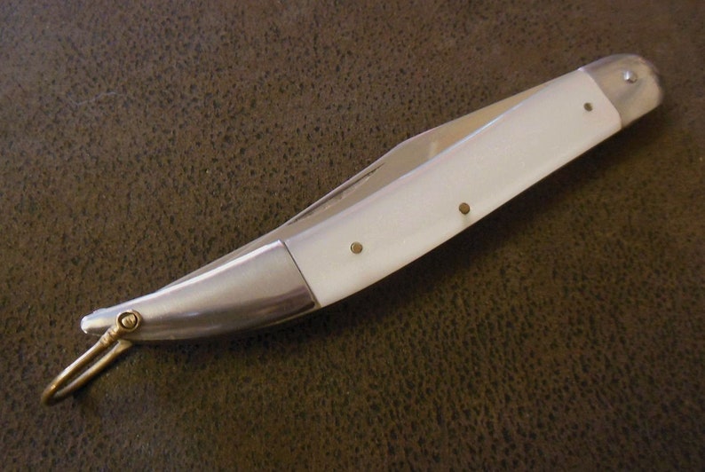 C.Jul. HERBERTZ Solingen Klapp Fischmesser PERLMUTT 1930s Bild 5