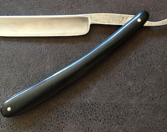 Vintage 9/16 Straight Razor BARBER&#39;S NOTCH Solingen Bakelite 1930s