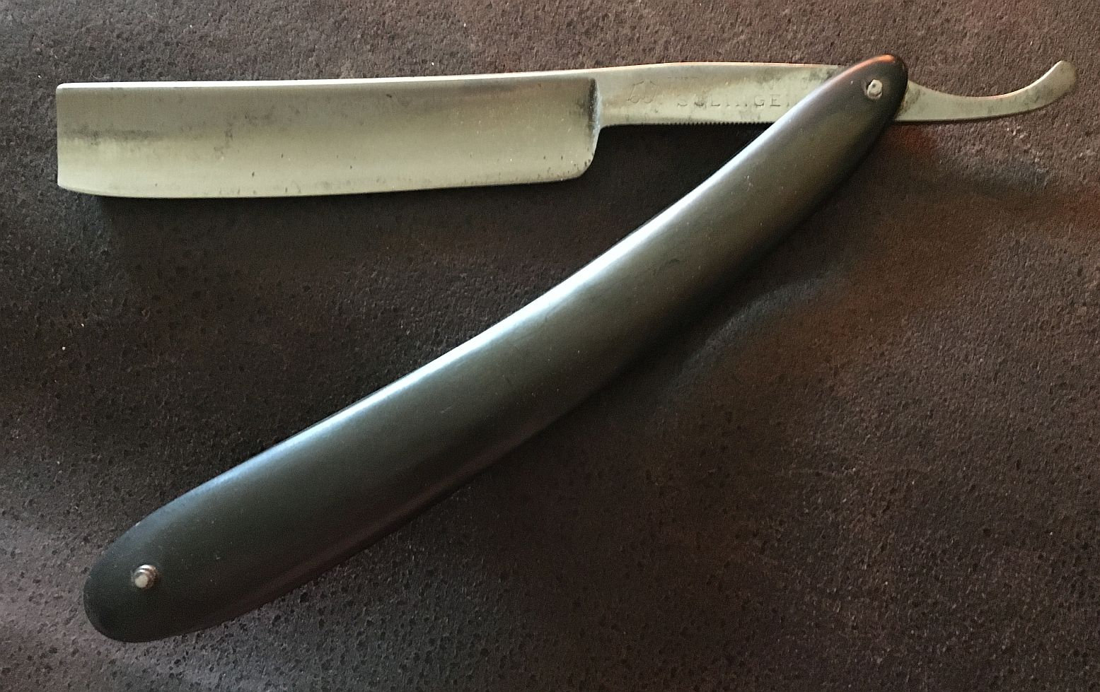 Vintage 4/8 straight razor KONEJUNG Solingen #1738 BRILLE Bakelitheft for resto
