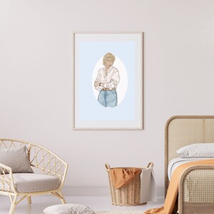 Illustration lady Dianna, Printable Art, Artwork, Digital Download,  Printable Art.