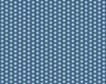 Daisy Fields Dots Denim Cotton Fabric - Beverly McCullough - C12487-DENIM - sold by the yard
