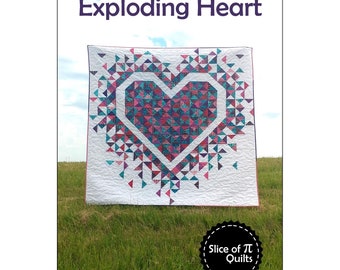 Exploding Heart Quilt Pattern - Laura Piland - SPQ332 - Slice of Pi Quilts