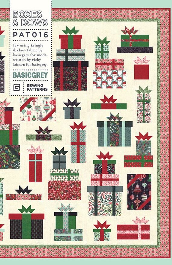 Boxes and Bows Quilt Pattern Basicgrey BG PAT016 Basic Etsy
