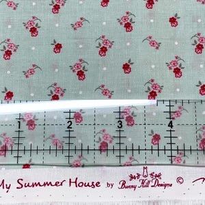 Meadowsweet Ditsy Small Flowers Dots Aqua Cotton Fabric - My Summer House - Bunny Hill - 3045 13 Moda - sold by the yard