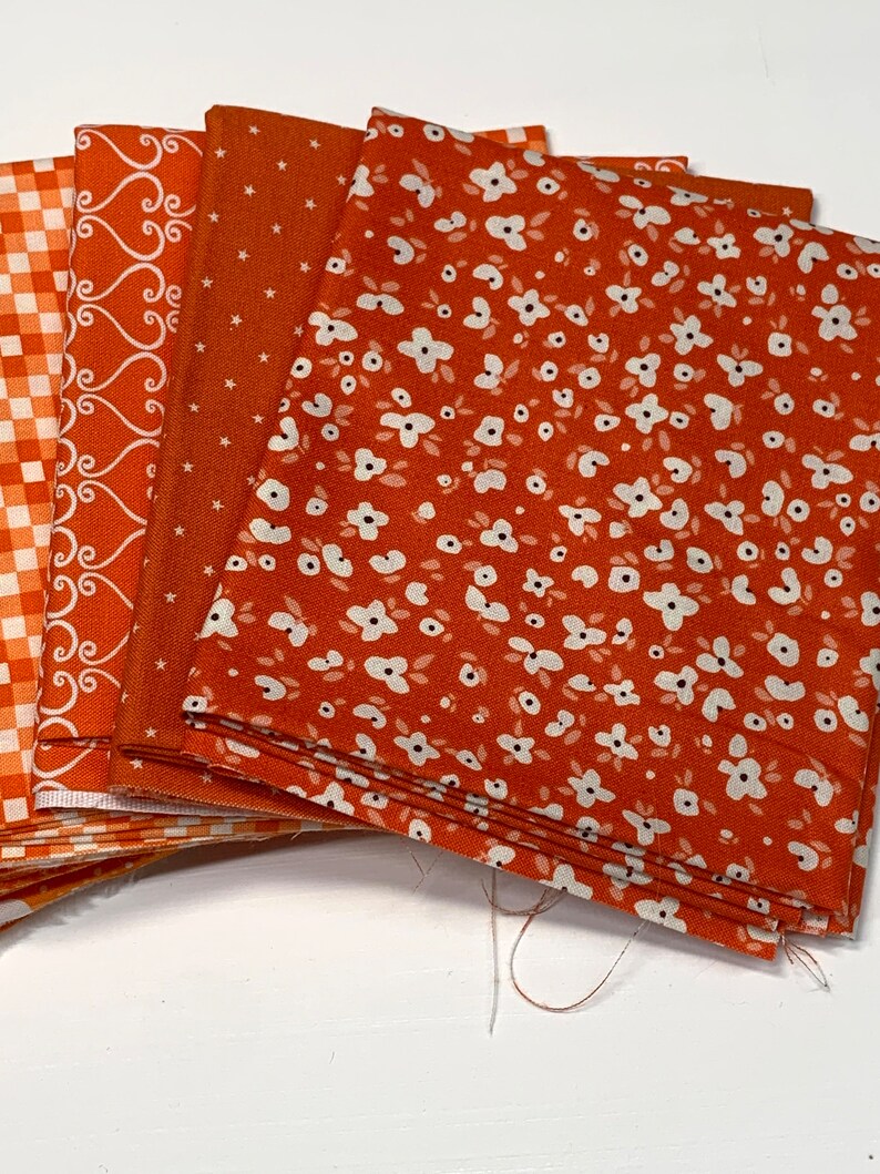 Orange Fat Quarter Bundle great for fabric carrots or pumpkins image 3