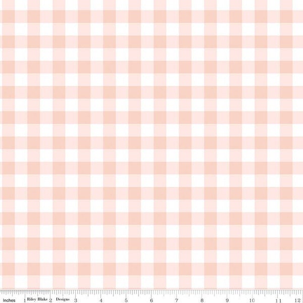 It's a Girl Gingham Blush Cotton Fabric - Echo Park Paper Company - C13323-BLUSH - sold by the yard