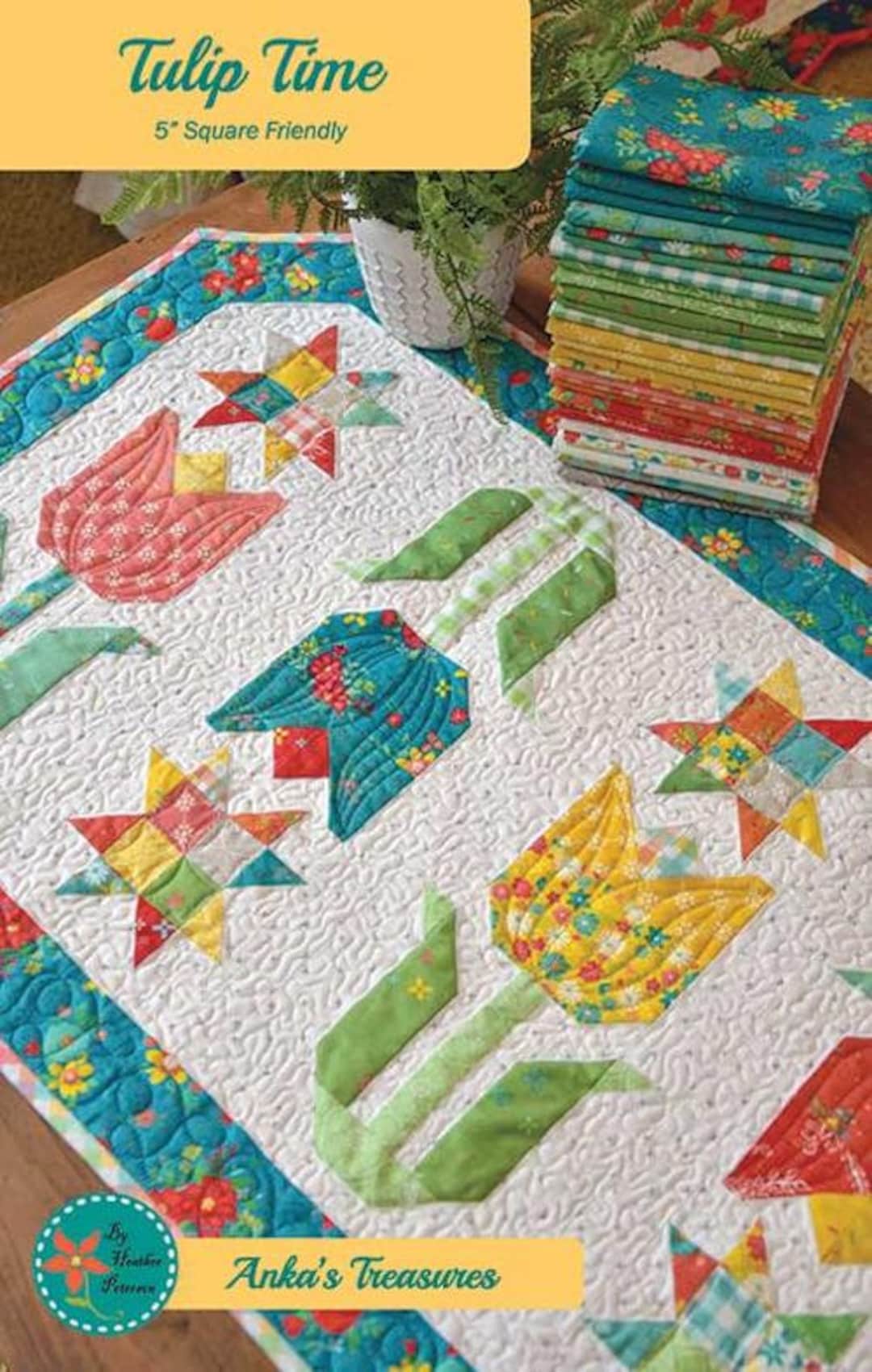 Tulip Time Quilt Pattern ANK344 Anka's Treasures Peterson, Heather Etsy