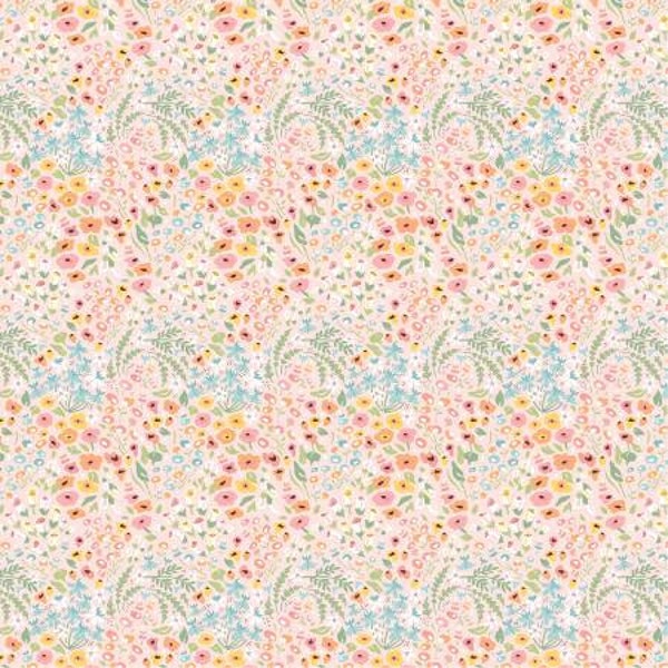 Pink So Dear Cotton Quilt Fabric - Hollyhock Lane - Poppie Cotton Collection HL23814 - sold by the yard