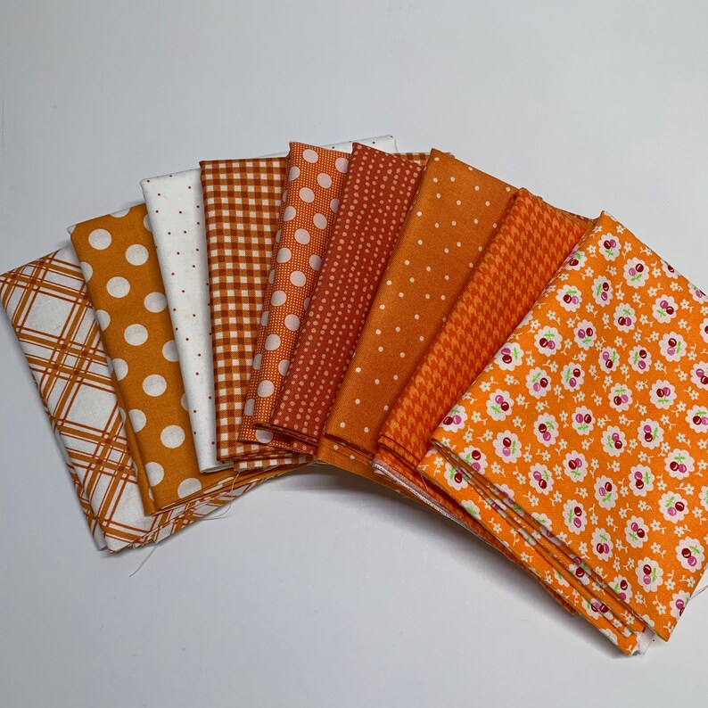 Orange Fat Quarter Bundle great for fabric carrots or Etsy