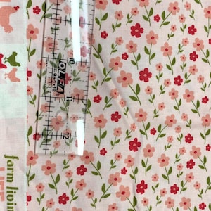 Prairie Sister Homestead Pink Wildflower Field Cotton Fabric - Poppie Cotton - Lori Woods - PH23428 - sold by the yard