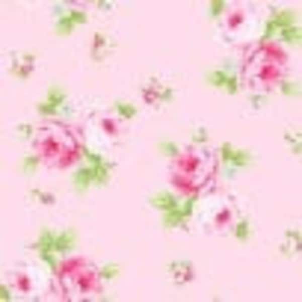 Maisie'S Garden Lovely FloralPink Cotton Fabric - Freckles and LOllie - FLOFLMGL-D58-A  - sold by the yard
