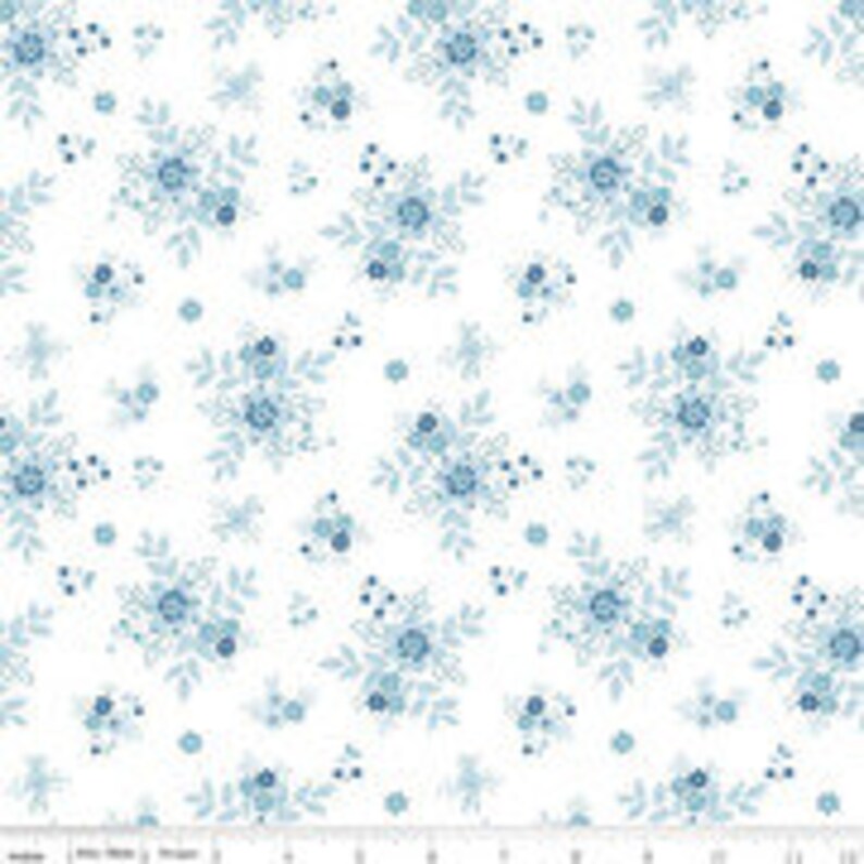 Tissu en coton blanc Simply Country Bouquets - Tasha Noel - Riley Blake Designs - C13411-WHITE - vendu par mètre image 3