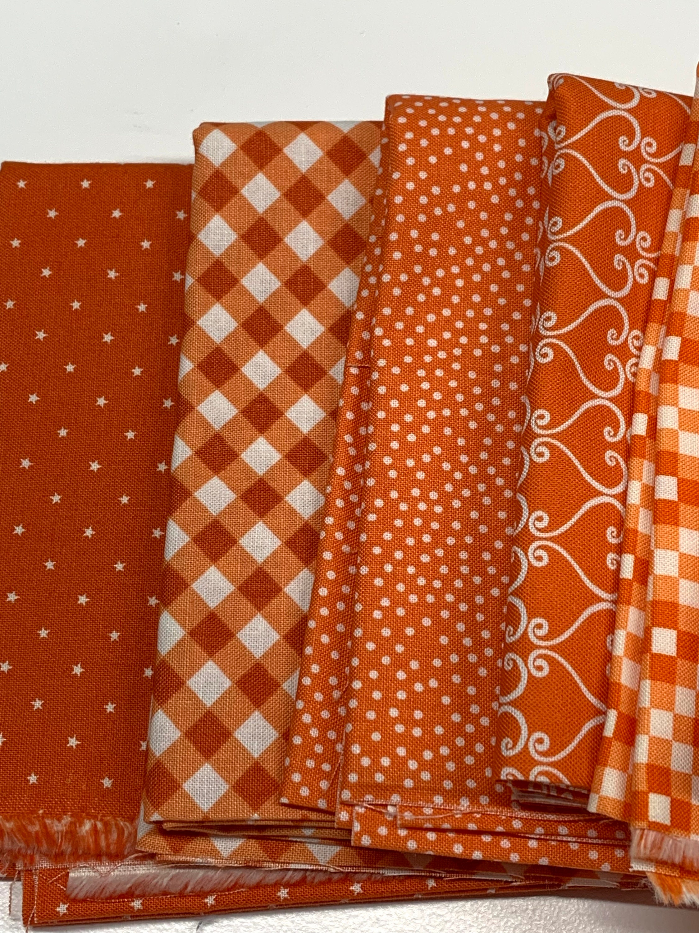 Orange Fat Quarter Bundle Great for Fabric Carrots or Etsy
