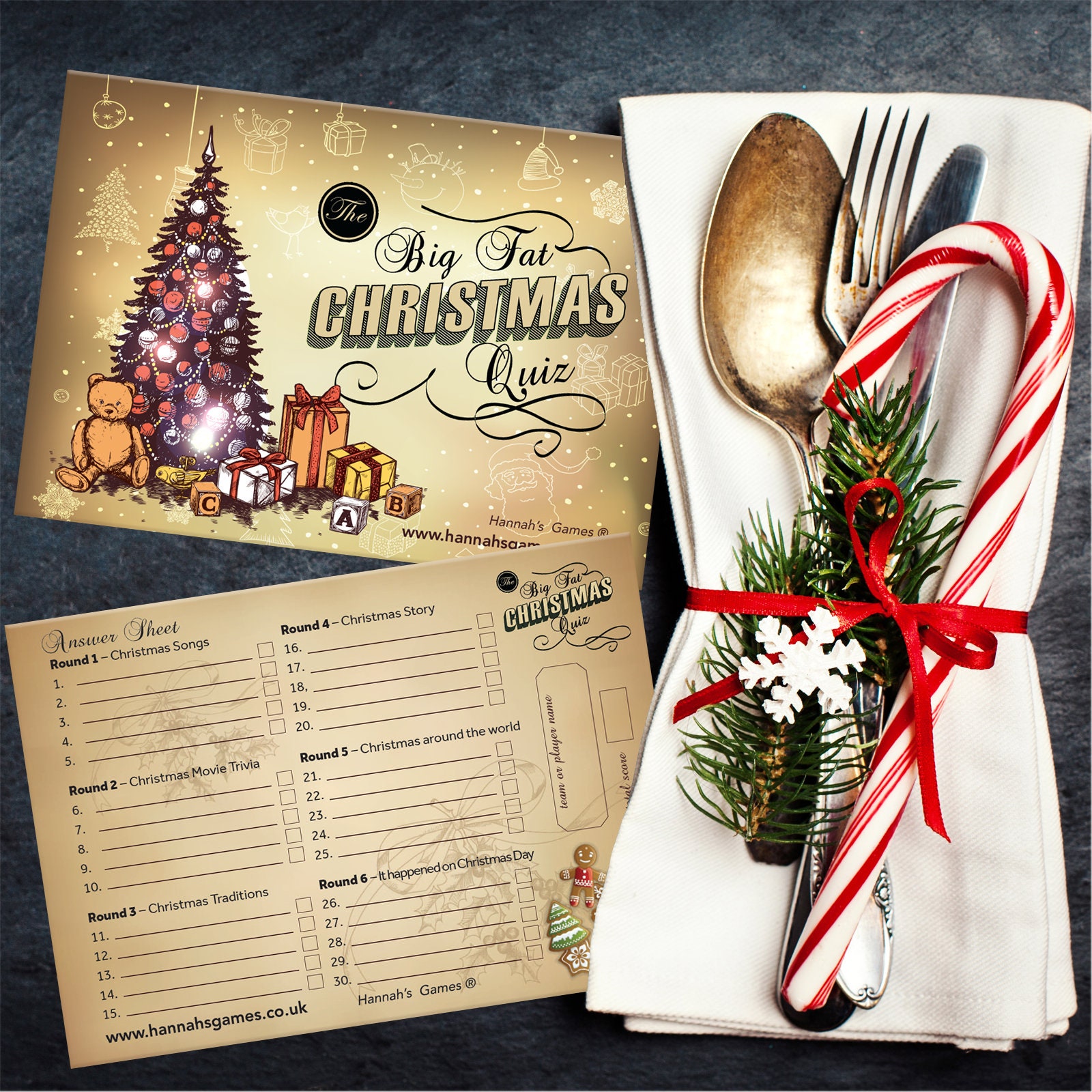 Christmas Pub Quiz Trivia Game 30 Xmas Question Up To 8 | Etsy
