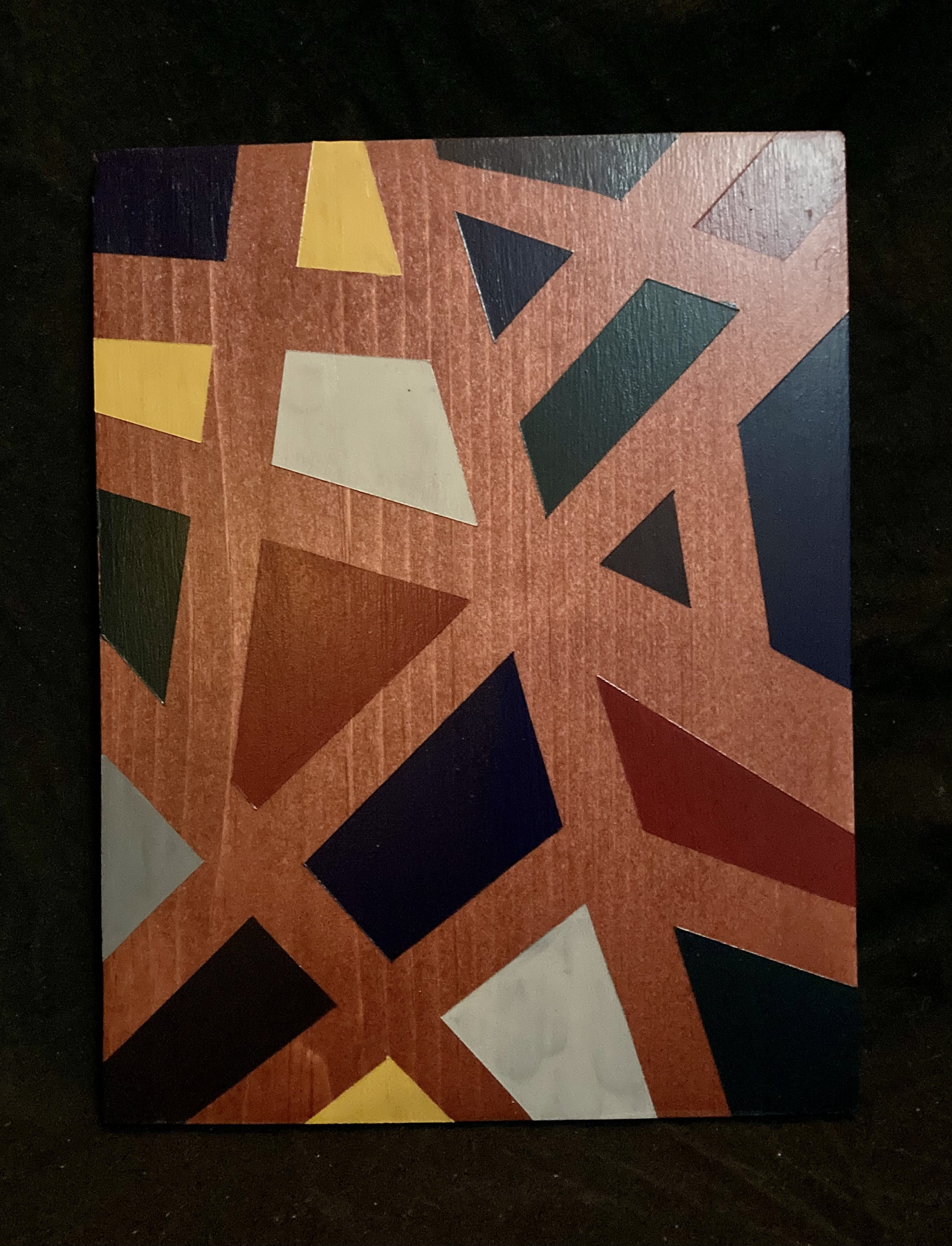 Color Collage Tape Art on Wooden Plaque Wall Hanging Etsy