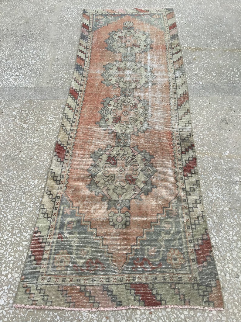 9.3x3 feet 284x92 cm Oushak Rug Runner,Pastel Runner,Oriental Runner Rug,Runner,Runner Rug,Vintage Runner,Turkish Runner,Carpet Runner
