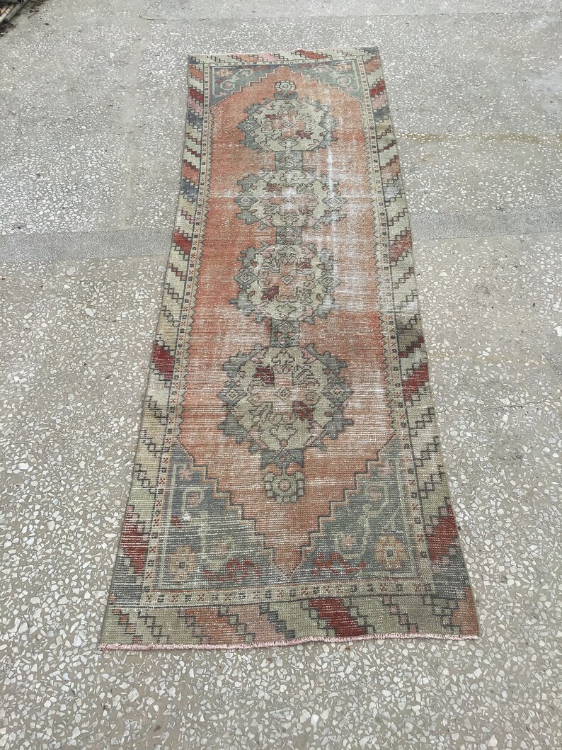 9.3x3 feet 284x92 cm Oushak Rug Runner,Pastel Runner,Oriental Runner Rug,Runner,Runner Rug,Vintage Runner,Turkish Runner,Carpet Runner