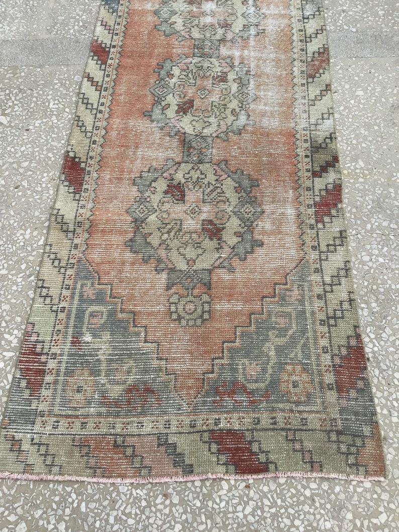 9.3x3 feet 284x92 cm Oushak Rug Runner,Pastel Runner,Oriental Runner Rug,Runner,Runner Rug,Vintage Runner,Turkish Runner,Carpet Runner