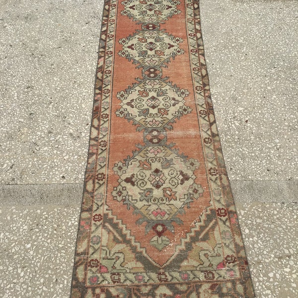 8.9x2.4 pies 270x74 cm Oushak Rug Runner,Pastel Runner,Oriental Runner Rug,Runner,Runner,Runner,Vintage Runner,Turkish Runner,Carpet Runner