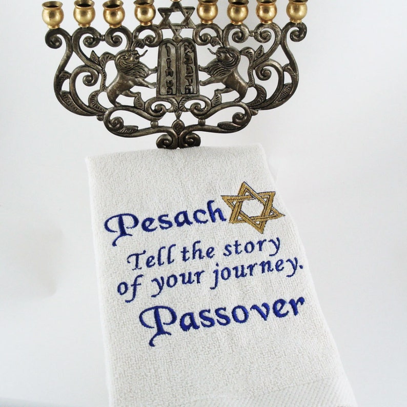 1224-35 or 1224-35b PASSOVER-PESACH Jewish Holiday/ Jewish Gifts/ Jewish Home/ Hostess Gifts/ Jewish Celebrations/ Handmade Fingertip Towels image 5