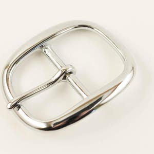 Center Bar Buckle 1 1/2", Chrome Plated Solid Brass