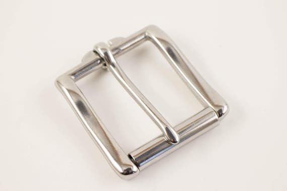 1-3//4/" Solid Brass Belt Buckle With Roller