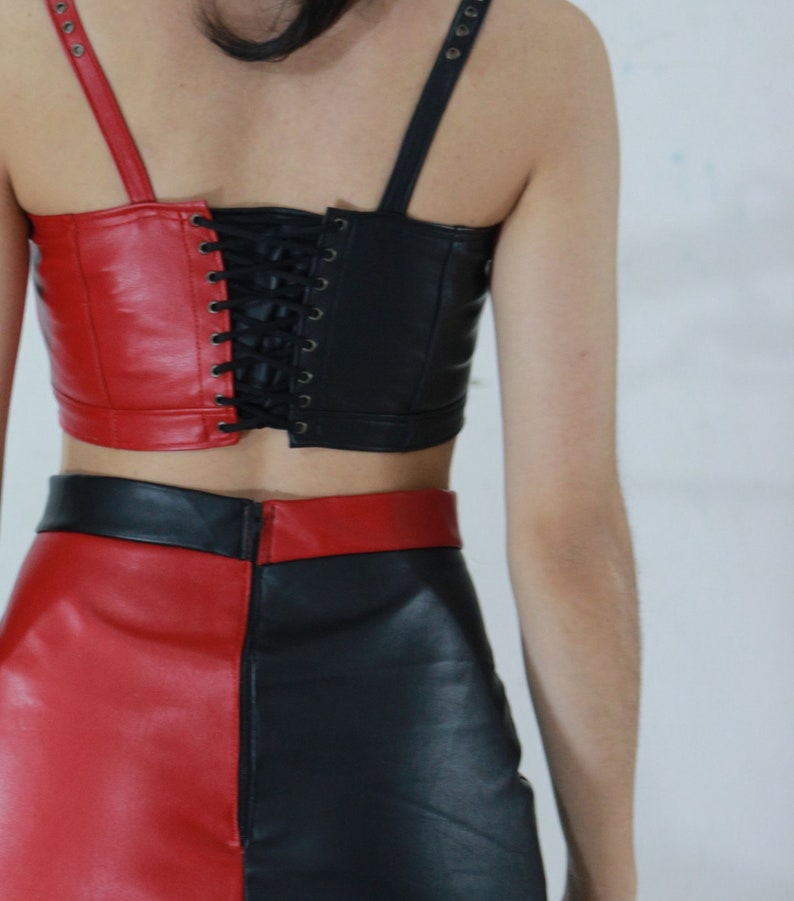 Harley Quinn set crop top skirt dress cosplay costume Etsy