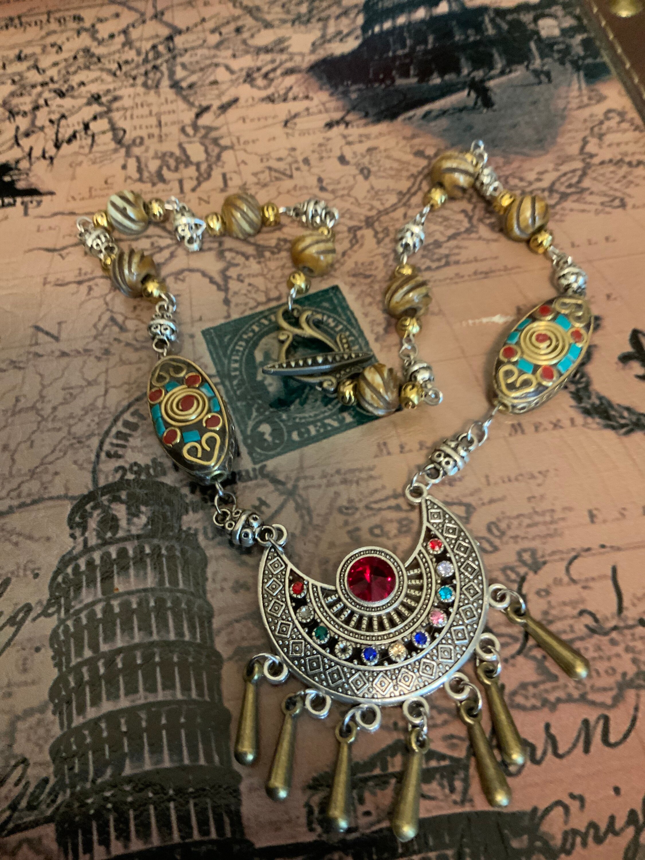 Bohemian Necklace best friend gift for her gift for mom Etsy