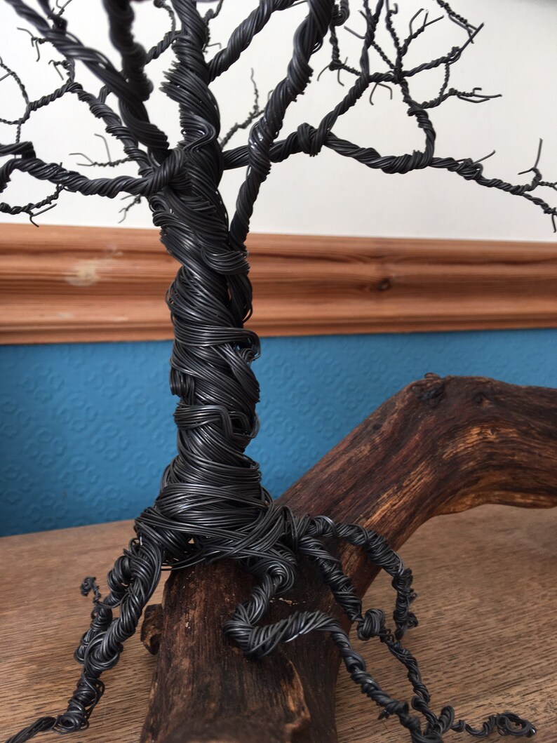 Handmade Twisted Wire Tree with Roots on a Beautiful Stripped Etsy