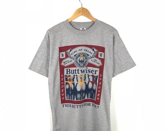 Big Guys Rule Big and Tall Buttwiser Beer Label Parody TShirt