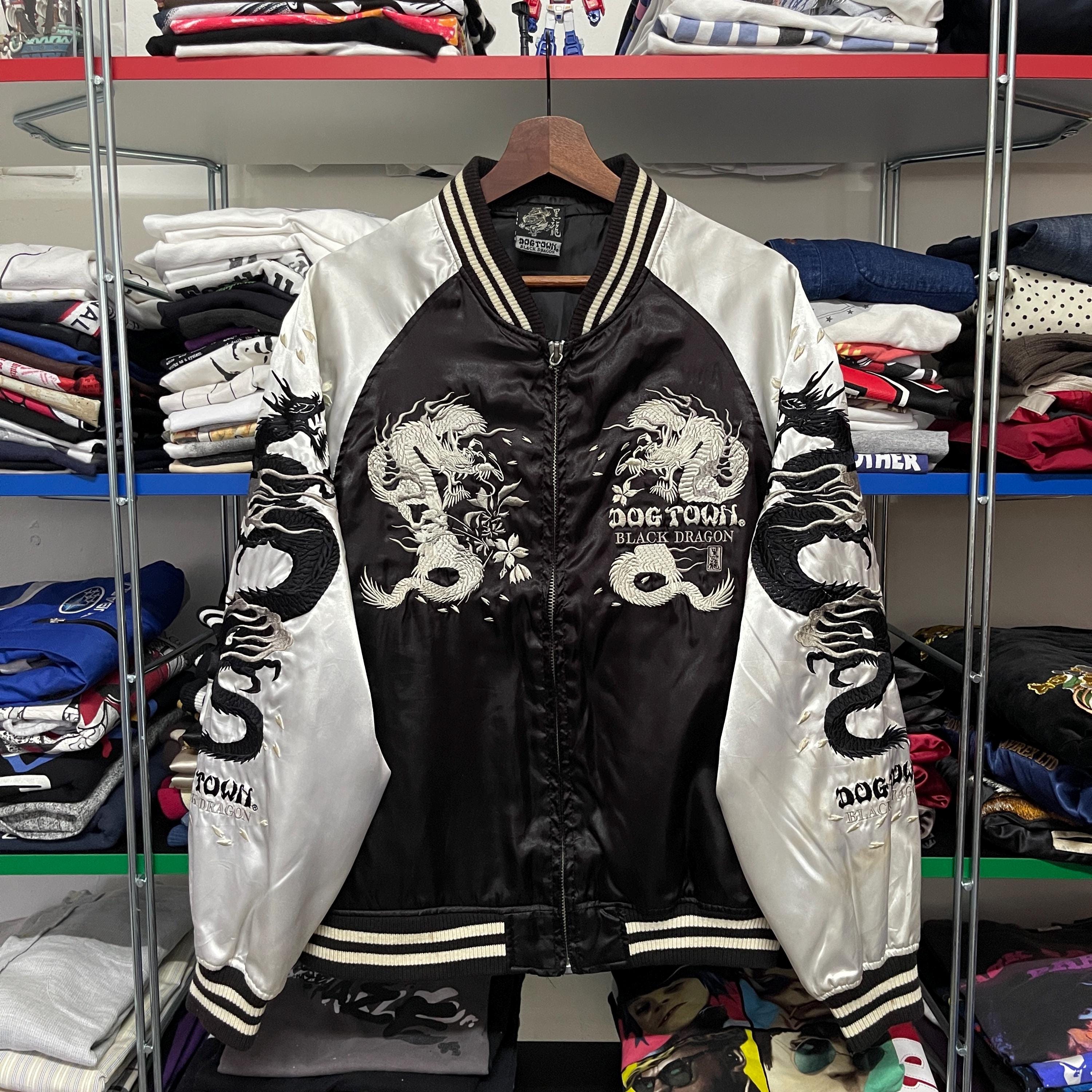 Vintage 90s Dogtown Black Dragon Sukajan Souvenir Jacket