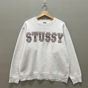 Seltene Vintage Stussy Arc Logo Stickerei Streetwear Sweatshirt / Skatesurf Pullover Y2K Größe Medium