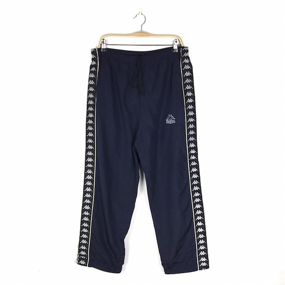 KAPPA Pants Vintage 90s Side Tape Logo Dark Blue V