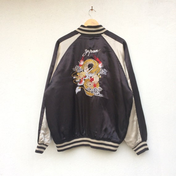 Japanese Sukajan Dragon Embroidered Souvenir Vinta