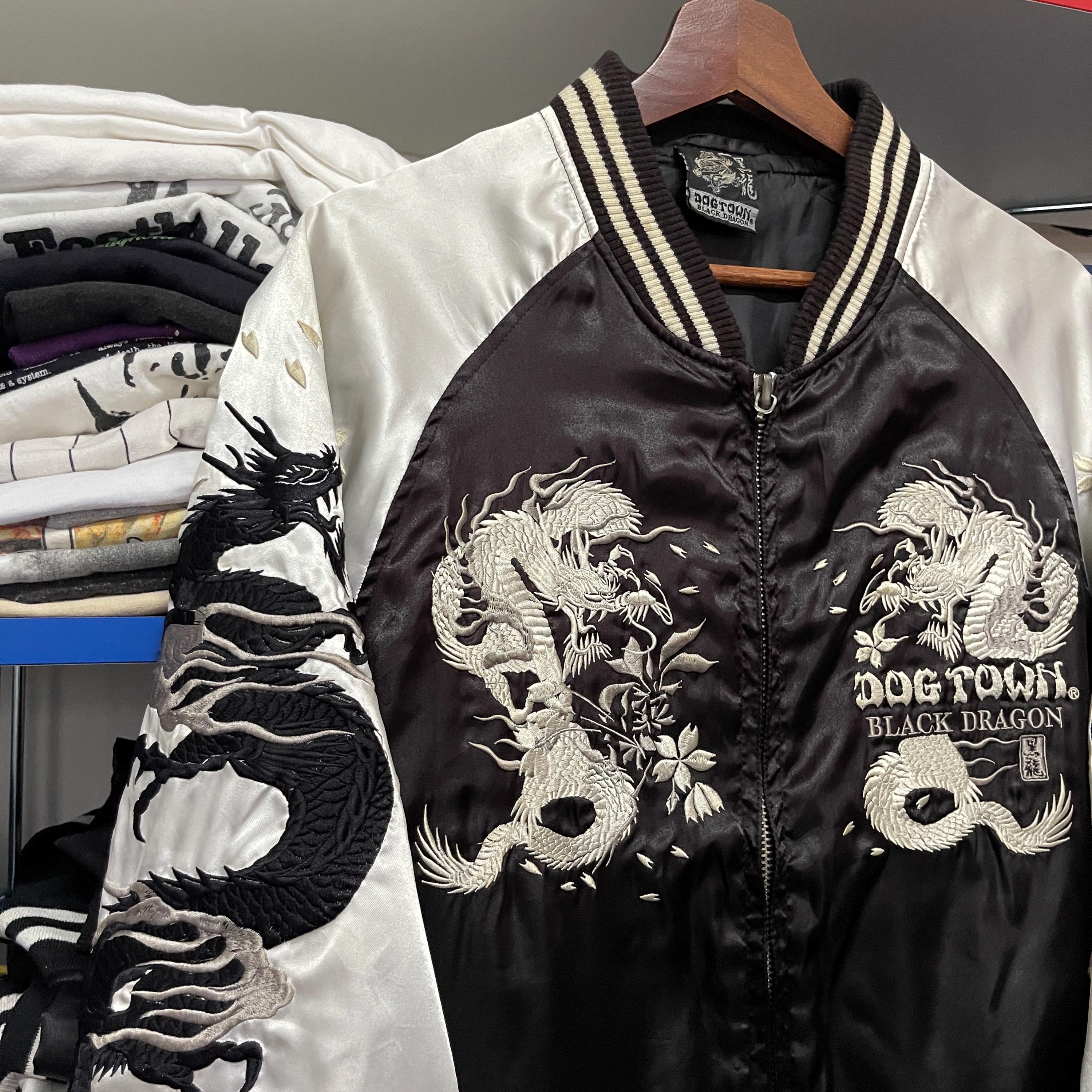 Vintage 90s Dogtown Black Dragon Sukajan Souvenir Jacket