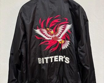 Vintage 80s Sukajan Bomber Jacket: Hand-Embroidered Phoenix, XL