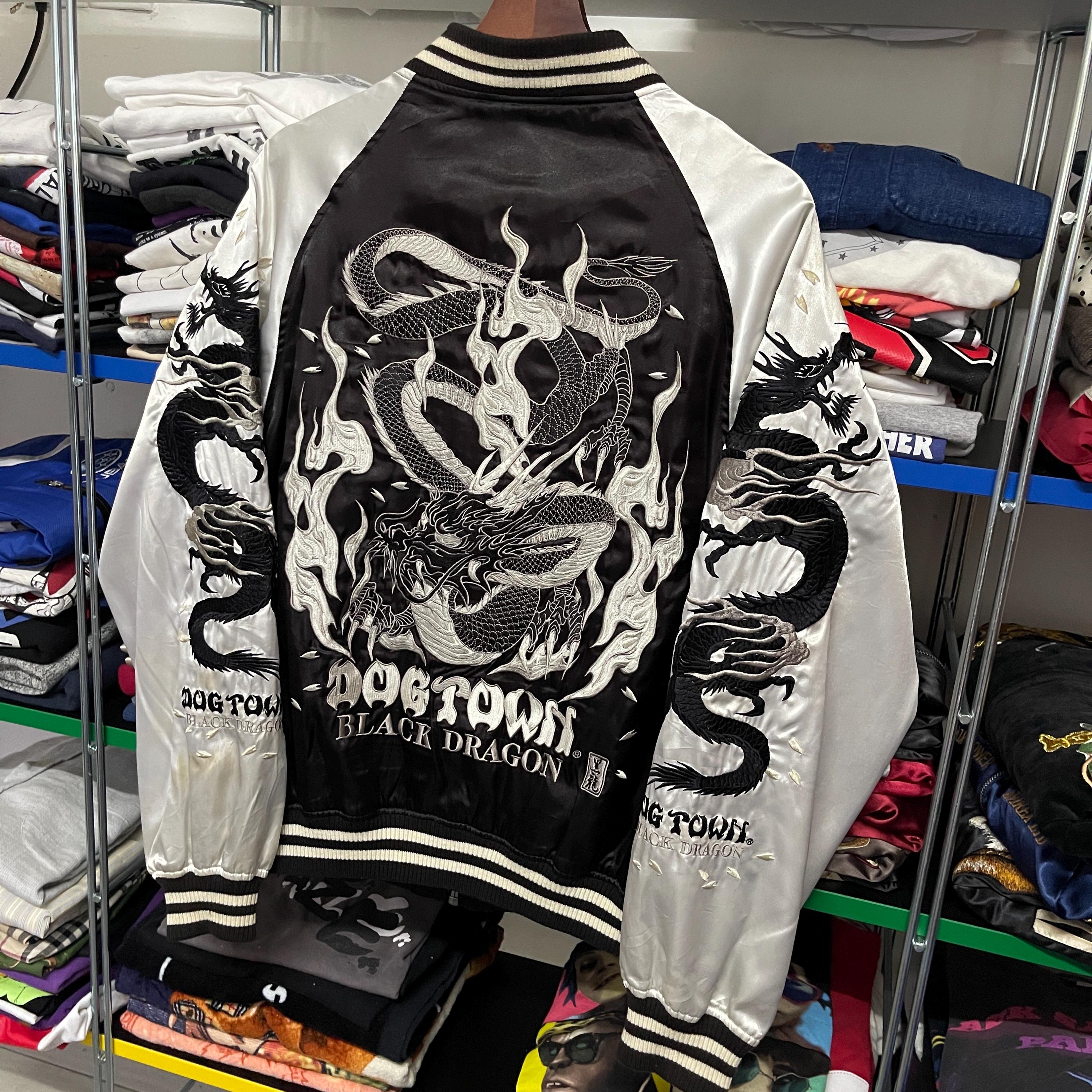Vintage 90s Dogtown Black Dragon Sukajan Souvenir Jacket