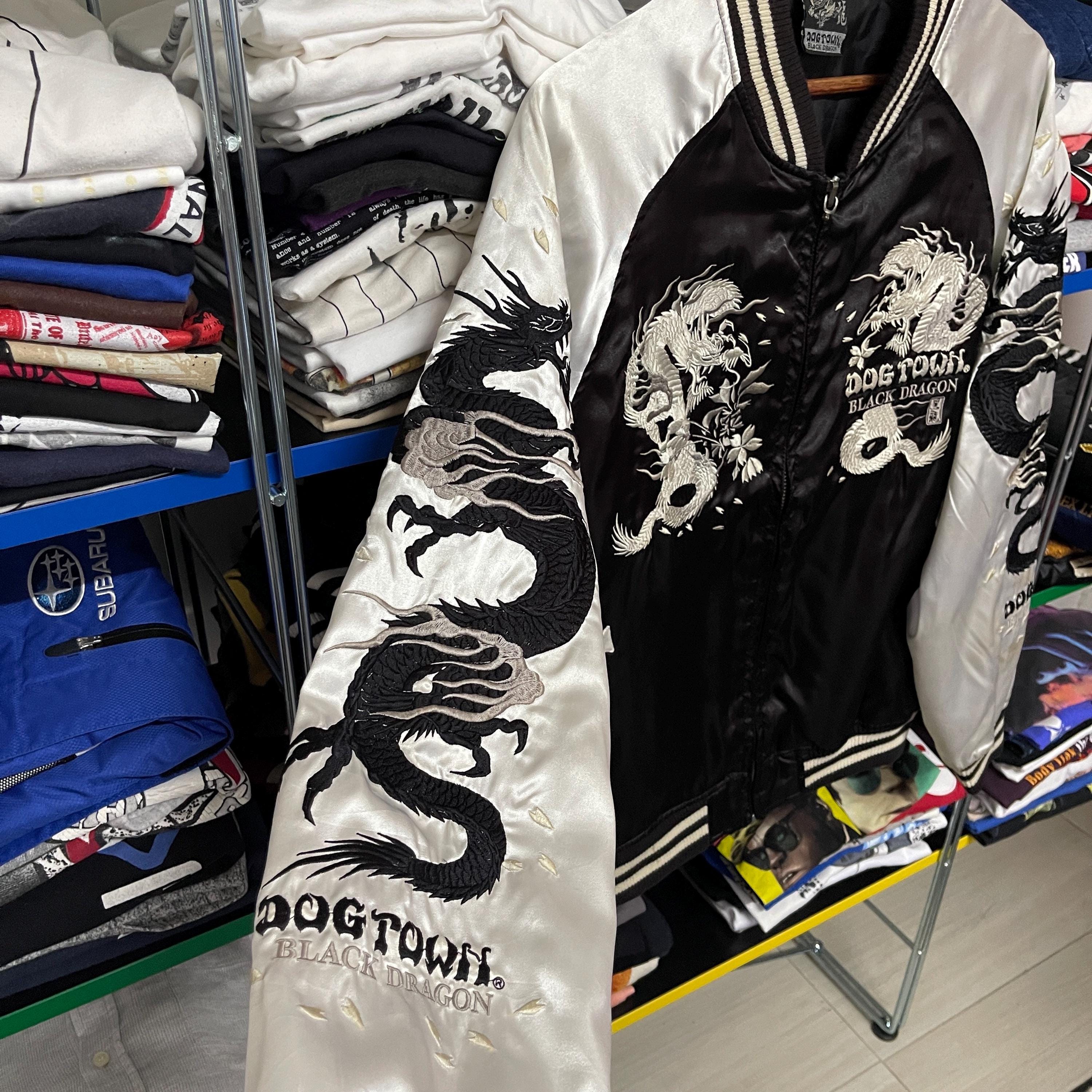 Vintage 90s Dogtown Black Dragon Sukajan Souvenir Jacket