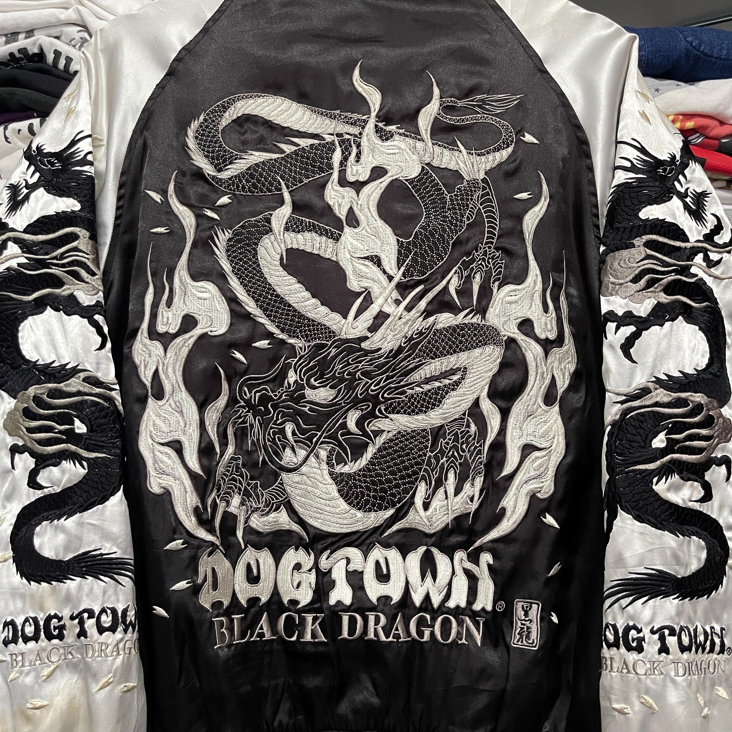 Vintage 90s Dogtown Black Dragon Sukajan Souvenir Jacket