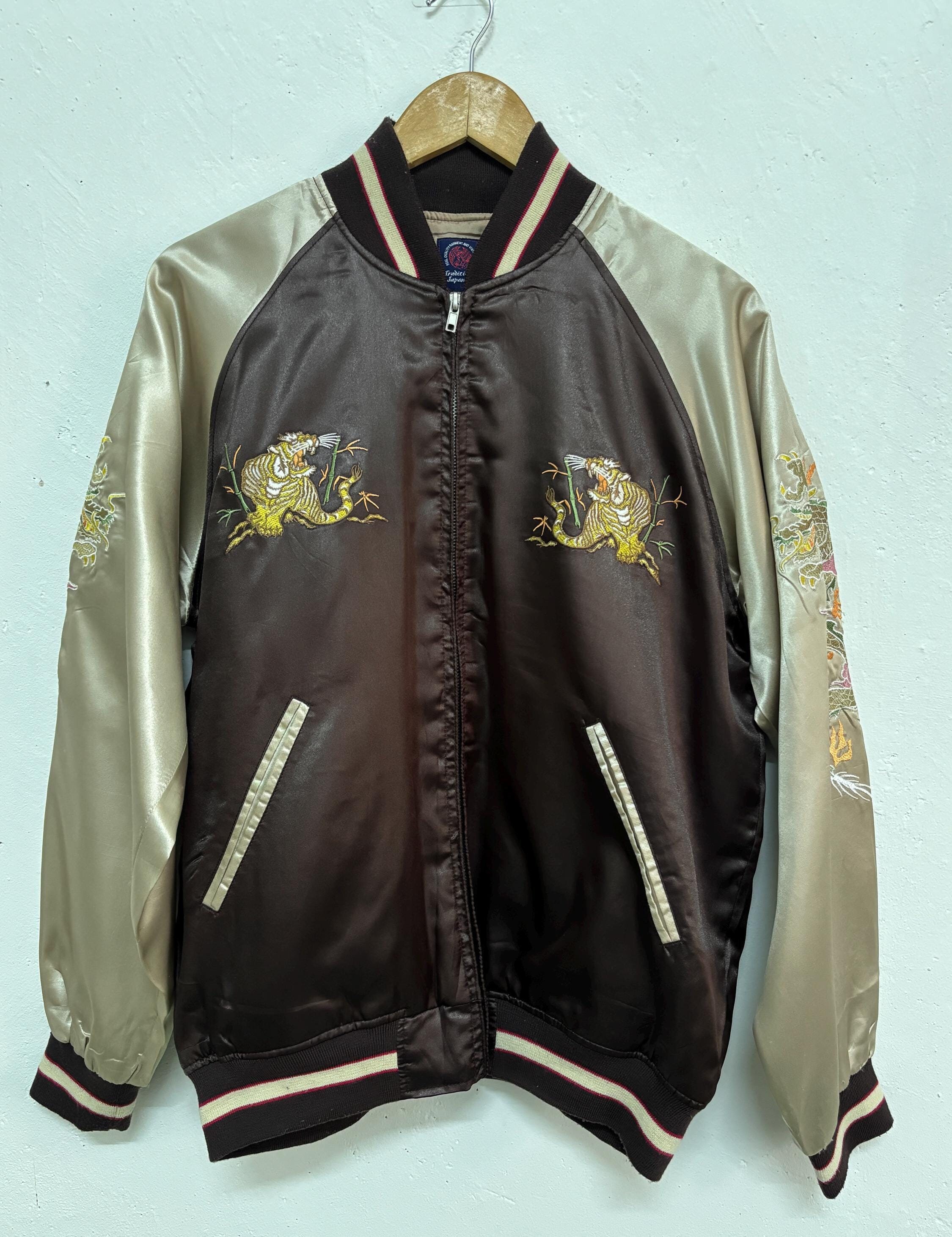 Vintage 90s Japanese Souvenir Sukajan Satin Jacket Last