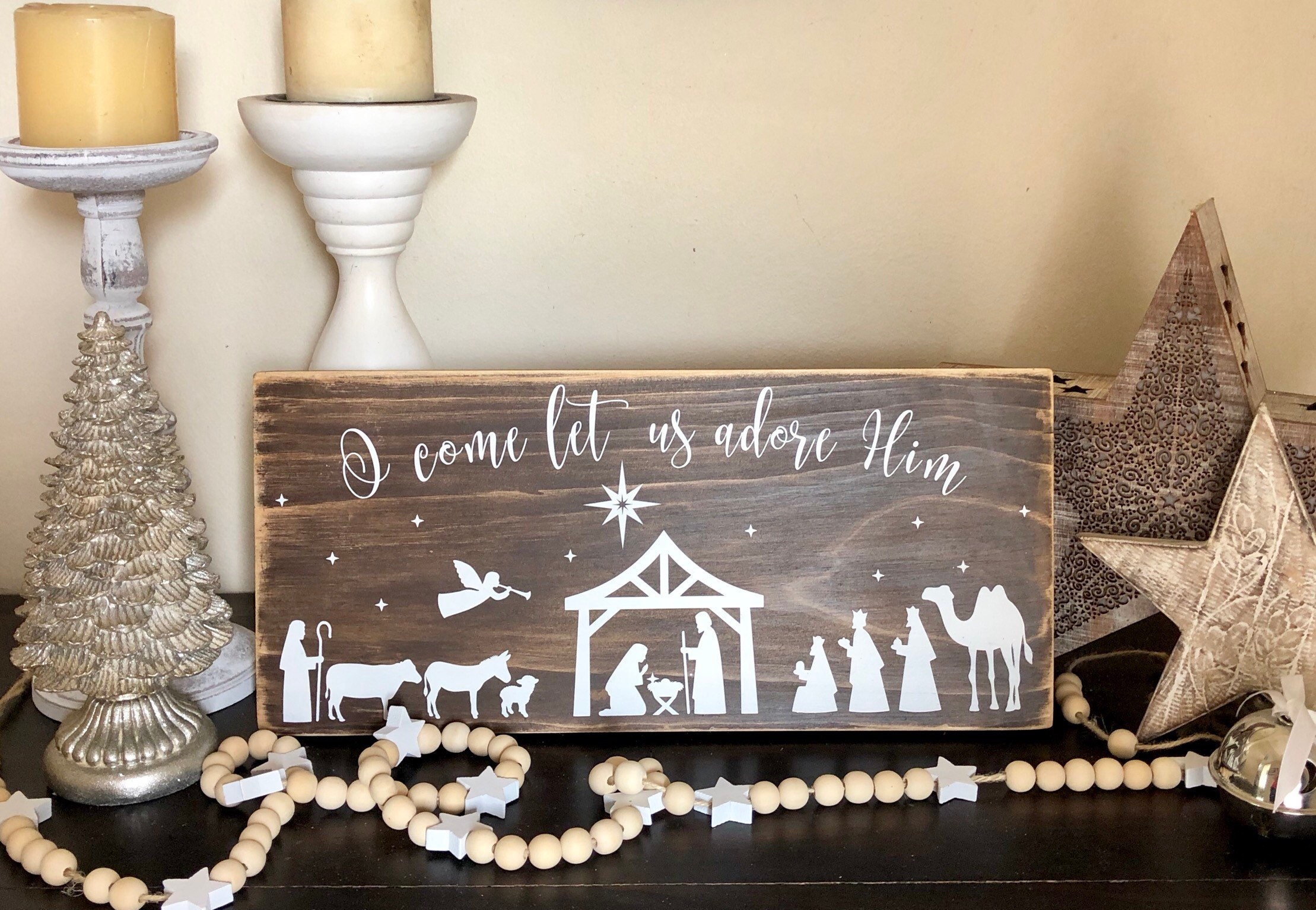 Nativity Scene Wooden Nativity Scene Rustic Nativity Scene Etsy Australia