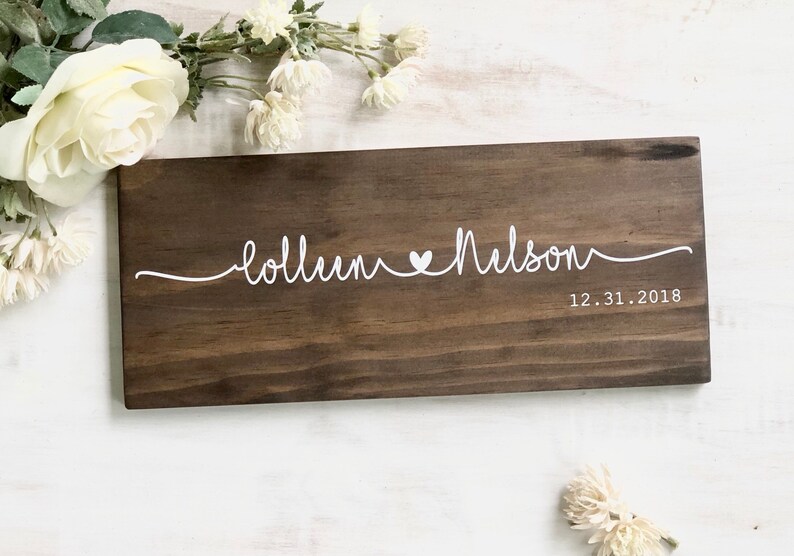 Custom Wedding Gift Wood Couple Image 0