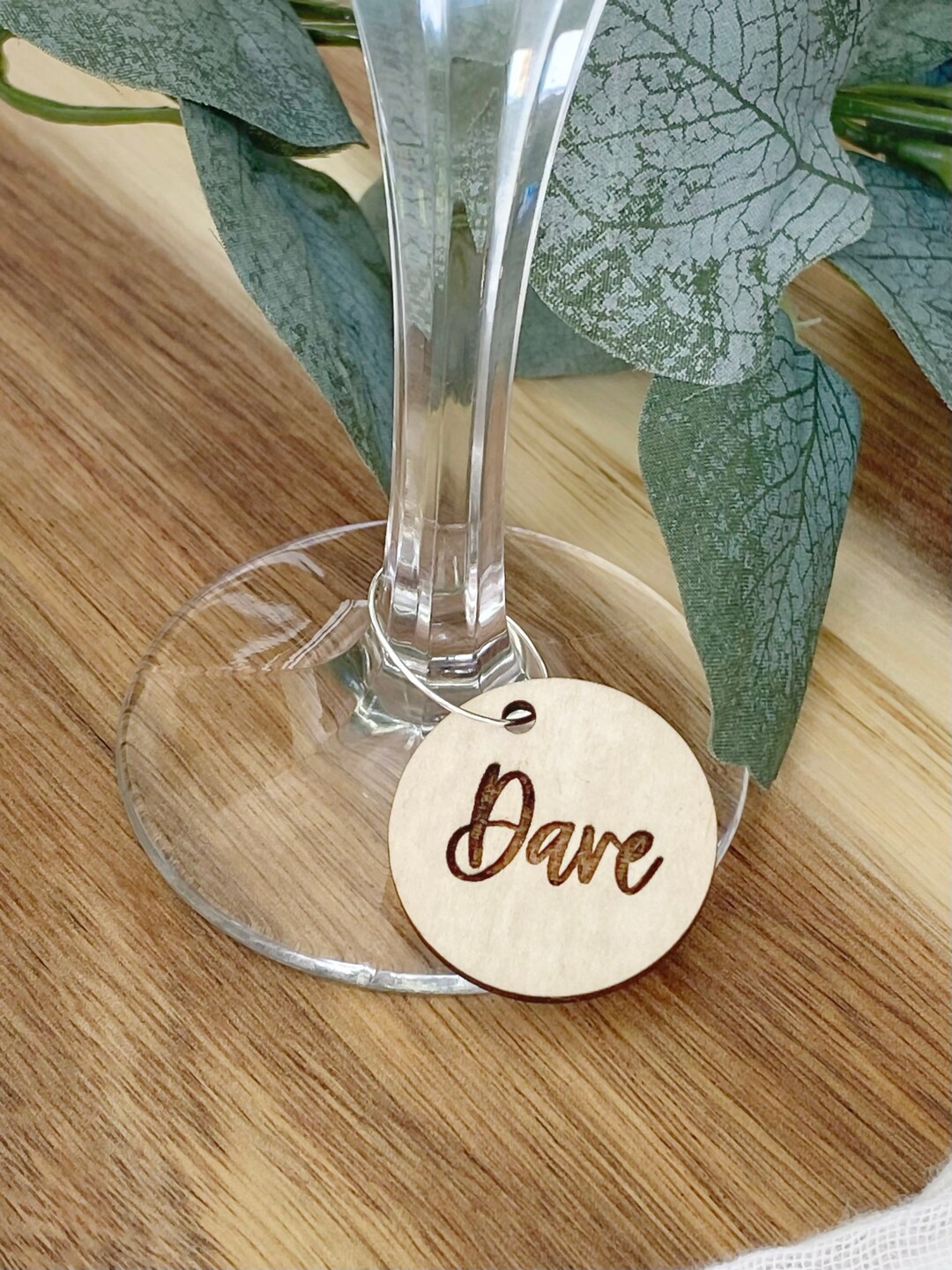 Round Wine Glass Charms Custom Name Wine Glass Charms Etsy